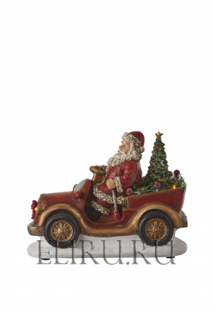 Статуэтка &quot;Санта в машине&quot; Красный 28.5х15.5х21.5 см